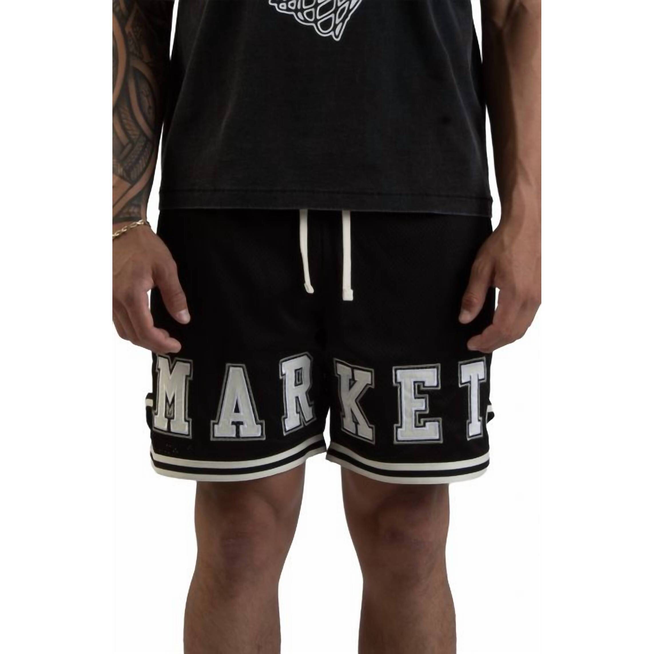New Market Game Mesh Shorts In Black